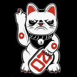 -High quality black 100% cotton tee with large, professional screenprint. Seamed rib knit collar, two needle hemmed sleeves & bottom. Available in mens/unisex and fitted womens/ juniors styles. New Old Stock. Ships from the USA. funny grumpy lucky cat no punk gothic harajuku streetwear kitty classic graphic t-shirt -Unisex Small-Black-