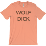-Unisex style, crew neck, short sleeve Bella + Canvas t-shirt. Made of super soft, combed and ring-spun cotton. Ethically dyed, cut and printed in the USA. funny mens tee law and order meme joke tv executive producer furry prowl furries casual wolves sheeps clothing television knot-Sunset-Small (S)-