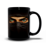-Whether asserting your expert skills or looking for a gift they'll never see coming... Premium quality 11oz or 15oz black coffee mug. High quality, durable ceramic. funny crafty caffeinated ninjas martial arts balaclava martial arts intense eyes sneaky silent deadly assassin code warrior office computer ninja cup -