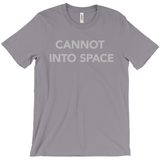 -Unisex style, crew neck, short sleeve Bella + Canvas t-shirt. Super soft, combed and ring-spun cotton. Ethically made and printed in the USA.

Funny "Cannot Into Space" meme graphic t-shirt NASA countryballs astronaut poland polandball can cadet joke gift saying tee astrophysics nope no oxygen rocket shuttle moon mars-Storm-Extra Small (XS)-