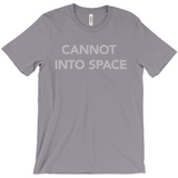 -Unisex style, crew neck, short sleeve Bella + Canvas t-shirt. Super soft, combed and ring-spun cotton. Ethically made and printed in the USA. Funny "Cannot Into Space" meme graphic t-shirt NASA countryballs astronaut poland polandball can cadet joke gift saying tee astrophysics nope no oxygen rocket shuttle moon mars-Storm-Extra Small (XS)-