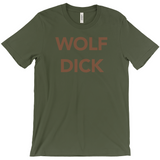 -Unisex style, crew neck, short sleeve Bella + Canvas t-shirt. Made of super soft, combed and ring-spun cotton. Ethically dyed, cut and printed in the USA. funny mens tee law and order meme joke tv executive producer furry prowl furries casual wolves sheeps clothing television knot-Military Green-Extra Small (XS)-