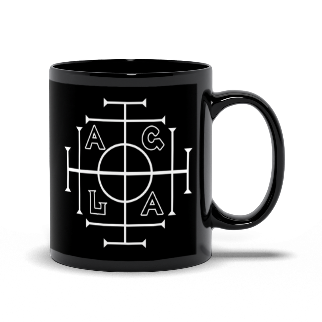 -Premium quality mug in your choice of 11oz or 15oz. High quality, durable ceramic. Dishwasher and microwave safe. Hand washing recommended to help prevent fading. This item is made-to-order & typically ships in 2-3 business days. AGLA kabbalah prosperity wealth success charm magick symbol sigil coffee mug tea cup -