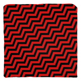 Red Lodge Throw Pillows - Zigzag Pattern Twin Surreal Optical Peaks-Double-sided, square spun polyester pillow or pillowcase in your size and style.This item is made-to-order and typically ships in 3-5 business days from within the US. Diagonal red and black zig-zag lines on high quality throw pillow. Tense and surreal optical art pattern. Fun and unique gothic halloween home decor.-Cover only-no insert-16x16 inch-