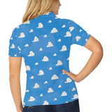 -Quality all-over-print unisex polo shirt with classic retro vintage cloud pattern. 100% polyester with pointed collar, 3 buttons and side slits for a comfortable and stylish fit. Free Shipping. Mens womens teens 90s kids nineties toy 1990s casual work collared top bright colorful sky story disneybounding sweet cute-