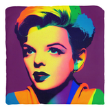 -Double-sided, square pillow or pillowcase. Made-to-order, ships from the USA. Sewn pillow, Zipper Cover with or without Pillow. Soft 100% polyester filling for perfect fluff and form. custom somewhere over the rainbow judy garland wizard of oz colorful home decor lgbtq lgbtqia trans drag gay pride icon classic art -Spun Polyester-14x14 inches-Cover Only-