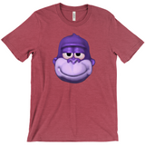 -Retro Y2K fashion hiphop streetwear purple swag high ape bonzi 420 great grape gorilla windows98 2000 internet meme spyware virus nineties funny stoner millennium icon Comfortable and durable mens/unisex style Bella & Canvas t-shirt. Quality combed ring-spun cotton with a classic fit, crew neck and short sleeves. -Heather Raspberry-S-