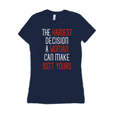 -Women's style Bella+Canvas, longer length, slim fit crew neck t-shirt in darker colors. Airlume combed and ring-spun cotton. Made to order, shipped from the USA Women's rights equality Keep Abortion Legal pro-choice Healthcare her body her choice Roe v Wade SCROTUS bans off our bodies PERSIST and Resist United ERA NOW-Navy-S-