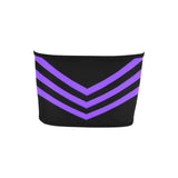 -2.61oz milk fiber bandeau top, stylish and fashion fit. Distressed (in print) retro 'Freddy' stripe pattern. Made from comfortable 95% polyester & 5% spandex. Soft, stretchy, lightweight and quick drying. LGBT LGBTQ LGBTQX LGBTQIA+ anarchist anti-fascist antifa pride trans transgender nonbinary unisex tube top tanktop-