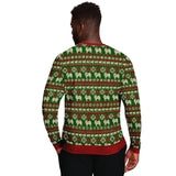 -Funny all-over-print unisex sweatshirt made of soft and comfortable cotton/polyester/spandex blend with brushed fleece interior. Each panel is individually printed, cut and sewn to ensure a flawless graphic that won't crack or peel. Mens womens Christmas pullover pug dog puppy xmas holiday pun joke humbug grinch-