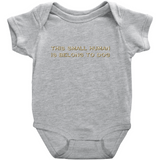 -High quality Rabbit Skins infant snap bodysuit. Solid colors are 100% combed ringspun cotton, heather colors are 90/10 combed ringspun cotton and polyester. Double-needle ribbed bindings, 3 snap closure. Shipped from the USA. Funny one piece unisex baby snapsuit creeper crawler dogs doggie puppy woof you-Heather-6M-