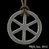 Kingkiller Chronicle TEHLU'S IRON WHEEL Necklace, Official Rothfuss -Iron-24in Leather Cord-