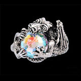THE HOBBIT Smaug the Dragon and Arkenstone Ring-Officially licensed JRR Tolkien's The Hobbit Smaug the Dragon with Arkenstone Ring. Handcrafted in the USA of .925 Sterling Silver with crystal Arkenstone. Available in US ring sizes 4-20. New in box with COA. Fine silver fantasy jewelry artisan made in the USA. LOTR Lord of the Rings mens womens unisex gift-