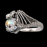 THE HOBBIT Smaug the Dragon and Arkenstone Ring-Officially licensed JRR Tolkien's The Hobbit Smaug the Dragon with Arkenstone Ring. Handcrafted in the USA of .925 Sterling Silver with crystal Arkenstone. Available in US ring sizes 4-20. New in box with COA. Fine silver fantasy jewelry artisan made in the USA. LOTR Lord of the Rings mens womens unisex gift-