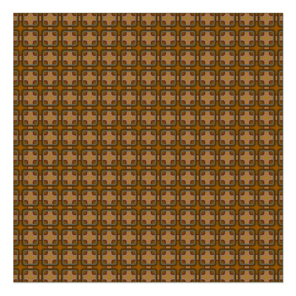 OVERLOOK BALLROOM Floormat / Hall Runner Retro Geometric Hotel Pattern-Convention quality low profile, thin style floor mat. Durable non-woven polyester fiber top, non-slip rubber backing. Easily trimmed to fit a particular area. Customization and other sizes by request. Ships from the USA. Retro shining gold geometric horror hotel ballroom secondary flooring event walkway display decor.-