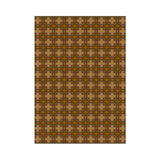 OVERLOOK BALLROOM Floormat / Hall Runner Retro Geometric Hotel Pattern-Convention quality low profile, thin style floor mat. Durable non-woven polyester fiber top, non-slip rubber backing. Easily trimmed to fit a particular area. Customization and other sizes by request. Ships from the USA. Retro shining gold geometric horror hotel ballroom secondary flooring event walkway display decor.-60 x 84 inches-