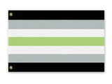 Agender Pride Flag - 3x2 5x3 2x1 or Custom LGBTQ LGBTQIA LGBTQX Banner-High quality, professionally printed polyester flag in your choice size, 2x1 / 1x2 ft, 3x2 / 2x3 ft, 3x5 / 5x3 ft, or custom - Single or double-sided. Agender Nonbinary Non-Binary Enby LGBTQ LGBTQIA LGBTQX Pride Equality March Protest. -3 ft x 2 ft-Standard-Grommets-