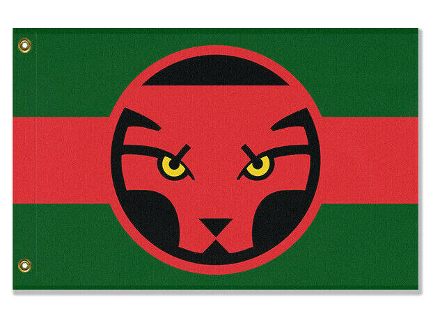 Wakandan Flag, Custom Cosplay Prop Replica Pole Banner Flag-High quality, professionally printed polyester banner pole flag in your choice of size and style - single or double sided with either grommets or pole pocket. 2x1 / 1x2 ft, 3x2 / 2x3 ft, 3x5 / 5x3 ft or custom size. Fully customizable on request. Custom Black Red Green Wakanda Panther Cosplay Photo Prop Replica-3 ft x 2 ft-Standard-Grommets-Does Not Apply