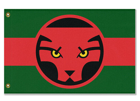 Wakandan Flag, Custom Cosplay Prop Replica Pole Banner Flag-High quality, professionally printed polyester banner pole flag in your choice of size and style - single or double sided with either grommets or pole pocket. 2x1 / 1x2 ft, 3x2 / 2x3 ft, 3x5 / 5x3 ft or custom size. Fully customizable on request. Custom Black Red Green Wakanda Panther Cosplay Photo Prop Replica-3 ft x 2 ft-Standard-Grommets-Does Not Apply