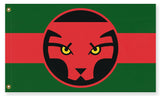 Wakandan Flag, Custom Cosplay Prop Replica Pole Banner Flag-High quality, professionally printed polyester banner pole flag in your choice of size and style - single or double sided with either grommets or pole pocket. 2x1 / 1x2 ft, 3x2 / 2x3 ft, 3x5 / 5x3 ft or custom size. Fully customizable on request. Custom Black Red Green Wakanda Panther Cosplay Photo Prop Replica-2 ft x 1 ft-Standard-Grommets-Does Not Apply