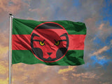 Wakandan Flag, Custom Cosplay Prop Replica Pole Banner Flag-High quality, professionally printed polyester banner pole flag in your choice of size and style - single or double sided with either grommets or pole pocket. 2x1 / 1x2 ft, 3x2 / 2x3 ft, 3x5 / 5x3 ft or custom size. Fully customizable on request. Custom Black Red Green Wakanda Panther Cosplay Photo Prop Replica-