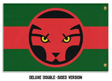 Wakandan Flag, Custom Cosplay Prop Replica Pole Banner Flag-High quality, professionally printed polyester banner pole flag in your choice of size and style - single or double sided with either grommets or pole pocket. 2x1 / 1x2 ft, 3x2 / 2x3 ft, 3x5 / 5x3 ft or custom size. Fully customizable on request. Custom Black Red Green Wakanda Panther Cosplay Photo Prop Replica-