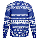 -Funny all-over-print unisex sweatshirt made of soft, comfortable cotton/polyester/spandex blend with brushed fleece interior. Each panel is individually printed, cut & sewn to ensure a flawless graphic that won't crack or peel. funny veganism vegetarian winter holiday hanukkah christmas mens womens jumper ugly sweater-