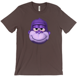 -Retro Y2K fashion hiphop streetwear purple swag high ape bonzi 420 great grape gorilla windows98 2000 internet meme spyware virus nineties funny stoner millennium icon Comfortable and durable mens/unisex style Bella & Canvas t-shirt. Quality combed ring-spun cotton with a classic fit, crew neck and short sleeves. -Brown-S-