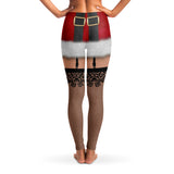 Funny Naughty Santa Leggings, Sexy All-Over-Print Christmas Cosplay-Premium polyester and spandex blend four-way stretch costume / cosplay leggings. Squat-proof with elastic waistband and microfiber stitching. Free Shipping Worldwide. Christmas holiday naughty elf sexy Santa cosplay roleplay costume leggings. All over print, bare legs with xmas costume unisex womens juniors-