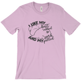 -Soft, comfortable mens/unisex style Airlume combed and ring-spun cotton shirt. Made-to-order and shipped form the USA. Funny dirty naughty bbq barbeque bar-b-que barbecue pork sex joke butt rubbed pig piggy t-shirt boyfriend gift -Heather Prism Lilac-Small (S)-