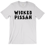 Funny WICKED PISSAH Tee, Mens/Unisex Adult Sizes, Shipped from the USA-Soft airlume cotton standard fit t-shirt with short sleeves and crew neck. - Boston Mass New England Massachusetts New Hampshire Rhode Island Maine Vermont Connecticut MA NH RI MN VT CT aweome regionalism saying slang townie chowda head masshole sox celtics bruins huskies revolution patriots black wolves fan smaht -M-Silver-