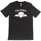 -Stay Spoopy winged skull graphic tee. High quality printing on soft Bella Canvas Canvas shirt. These shirts are made-to-order and typically ship in 2-4 business days from within the USA. Funny kowai cute halloween goth gothic spoopy spooky girl boy mens womens unisex t-shirt -Black-XS-