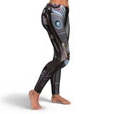 Cyborg Leggings - High Quaity All Over Print Costume Cosplay Leggings-Premium polyester and spandex blend four-way stretch costume / cosplay leggings. Squat-proof with elastic waistband and microfiber stitching. Free Shipping Worldwide from abroad. Sci-fi / Science Fiction LARP sexy unique robot android comfortable AOP leggings.-