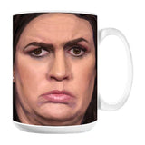 -Premium quality mug. Durable white ceramic in your choice of 11oz or 15oz. Dishwasher and microwave safe. Ships from the USA. Funny GOP political parody Arkansas governor former speaker of the house Sarah Hate Huckabee Sanders Trump Republican MAGA Magat meme Resist United coffee tea fascist wtf expression democrat -