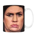 -Premium quality mug. Durable white ceramic in your choice of 11oz or 15oz. Dishwasher and microwave safe. Ships from the USA. Funny GOP political parody Arkansas governor former speaker of the house Sarah Hate Huckabee Sanders Trump Republican MAGA Magat meme Resist United coffee tea fascist wtf expression democrat -
