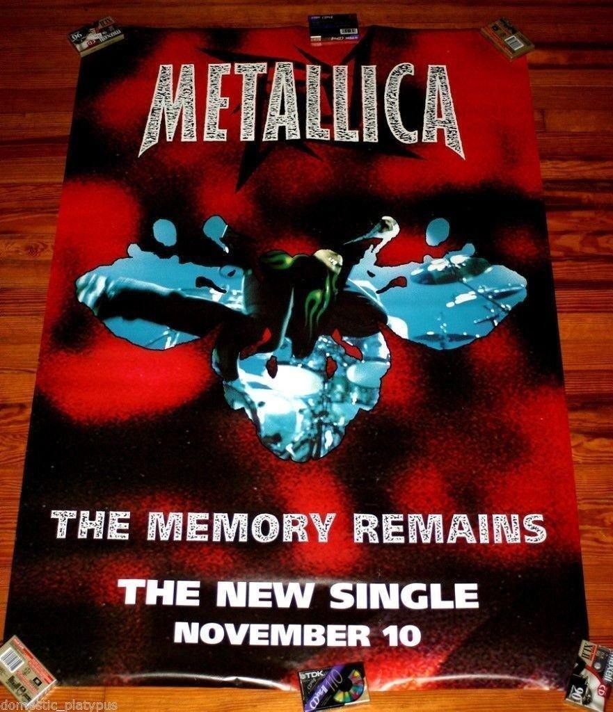 Metallica Rare 1997 The Memory Remains Subway Promo Poster, HUGE 40x60-