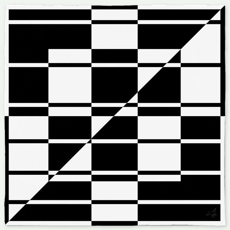 VZKX Channel Bandana, 24in Abstract Retro Deco Black & White Geometric-High quality, polyester jersey knit 24x24" bandana. This item is made to order and typically ships in 2-3 business day from within the USA - Modern geometric abstract art deco black and white pattern mod style fashion-