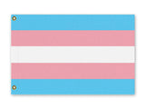 Transgender Pride Flag, LGBTQ LGBTQIA LGBTQX Trans Rights Equality-High quality, professionally printed polyester Pride banner pole flag in your choice of size and style - single or double sided with either grommets or pole pocket. 2x1 / 1x2 ft, 3x2 / 2x3 ft, 3x5 / 5x3 ft or custom size by request. Transgender LGBT LGBTQ LGBTQIA LGBTQX Trans Rights Equality Protest. Resist United.-3 ft x 2 ft-Standard-Grommets-