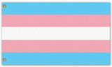 Transgender Pride Flag, LGBTQ LGBTQIA LGBTQX Trans Rights Equality-High quality, professionally printed polyester Pride banner pole flag in your choice of size and style - single or double sided with either grommets or pole pocket. 2x1 / 1x2 ft, 3x2 / 2x3 ft, 3x5 / 5x3 ft or custom size by request. Transgender LGBT LGBTQ LGBTQIA LGBTQX Trans Rights Equality Protest. Resist United.-5 ft x 3 ft-Standard-Grommets-