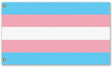 Transgender Pride Flag, LGBTQ LGBTQIA LGBTQX Trans Rights Equality-High quality, professionally printed polyester Pride banner pole flag in your choice of size and style - single or double sided with either grommets or pole pocket. 2x1 / 1x2 ft, 3x2 / 2x3 ft, 3x5 / 5x3 ft or custom size by request. Transgender LGBT LGBTQ LGBTQIA LGBTQX Trans Rights Equality Protest. Resist United.-5 ft x 3 ft-Standard-Grommets-