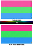 Polysexual Pride Flag, Custom LGBTQ LGBTQIA LGBTQX Pole Banner Flag-High quality, professionally printed polyester flag in your choice of size and style, single or fully double-sided with blackout layer, grommets or pole pocket / sleeve. 2x1ft / 1x2ft, 3x2ft / 2x3ft, 5x3ft / 3x5ft, custom. Fully customizable. Polysexual Poly Sexuality LGBT LGBTQ LGBTQIA LGBTQX Pride Pole Banner Flag-