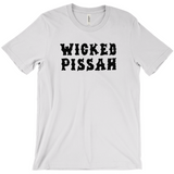 Funny WICKED PISSAH Tee, Mens/Unisex Adult Sizes, Shipped from the USA-Soft airlume cotton standard fit t-shirt with short sleeves and crew neck. - Boston Mass New England Massachusetts New Hampshire Rhode Island Maine Vermont Connecticut MA NH RI MN VT CT aweome regionalism saying slang townie chowda head masshole sox celtics bruins huskies revolution patriots black wolves fan smaht -S-Silver-