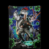 Covid Buster Biden Microfleece Blanket - Political Ghostbuster Parody-Silky-soft premium microfleece blanket ideal for snuggling and even warmer than it looks. 100% polyester, micro-mink exterior and microfiber fleece backing. Funny President Joe Biden 2021 Political Ghostbuster Pandemic Parody Donald Trump Covid-19 Coronavirus Superspreader Staypuft USA Superhero Science Matters-