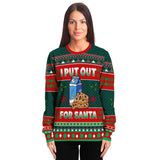 -Funny all-over-print unisex sweatshirt made of soft and comfortable cotton/polyester/spandex blend material with brushed fleece interior! Each panel is individually printed, cut and sewn to ensure a flawless graphic that won't crack or peel. Mens womens Christmas adult sexual humor xmas joke AOP pullover jumper.-