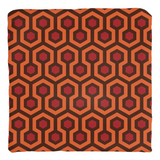 Overlook Throw Pillow - Classic Retro Horror Hotel Carpet Pattern-Double-sided, square spun polyester pillow in your choice of size (14, 16, 18 or 20 inches) and finish: Sewn Pillow (no zipper), Cushion with Removable Zippered Pillowcase or Cover Only. This item is made-to-order. Typically ships in 3-5 business days from within the US. Orange Brown Red Abstract Halloween Accent Decor-Cover only-no insert-Spun Polyester-14x14 inch-