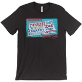 Toynbee Tile Shirt, Unisex Cryptic Street Art Mystery Conspiracy Shirt-High quality Toynbee Tile graphic tee. Mysterious TOYNBEE IDEA IN MOVIE 2001 RESURRECT DEAD ON PLANET JUPITER conspiracy street art. Super soft and comfortable unisex style tee (airlume cotton/cotton blend) with bright, bold graphic print. XS-4X Made-to-Order. Shipped from the USA. Unique unusual Arthur Toynbee Kubrick-Extra Small (XS)-Black-