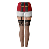 Naughty Santa Leggings, Christmas Holiday Novelty Costume Leggings-