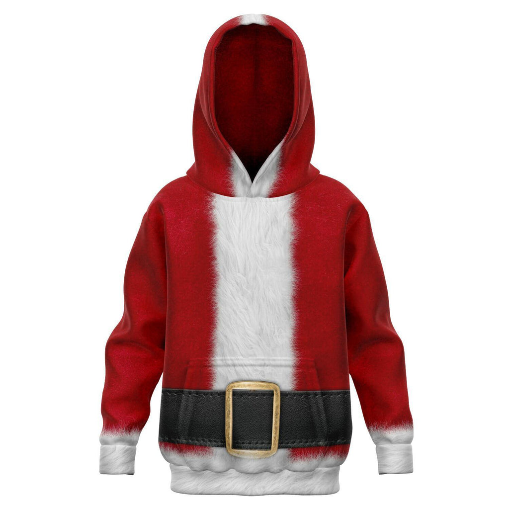 Santa Claus Costume Hoodie - Infant, Toddler and Kids / Youth Sizes-Fun and Festive Christmas Costume Hoodie. Unisex infant, Toddler, youth sizes XXS to XL Polyester, detailed high definition classic costume print hooded sweatshirt with kangaroo pocket. XS, Small, Medium, Large, XL, 2XL, 3XL and 4XL. Made-to-order. 2 weeks to USA. Casual Christmas cosplay for babies and kids holiday.-XXS - 1/2 Years-
