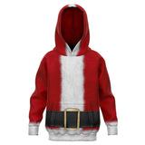 Santa Claus Costume Hoodie - Infant, Toddler and Kids / Youth Sizes-Fun and Festive Christmas Costume Hoodie. Unisex infant, Toddler, youth sizes XXS to XL Polyester, detailed high definition classic costume print hooded sweatshirt with kangaroo pocket. XS, Small, Medium, Large, XL, 2XL, 3XL and 4XL. Made-to-order. 2 weeks to USA. Casual Christmas cosplay for babies and kids holiday.-XXS - 1/2 Years-
