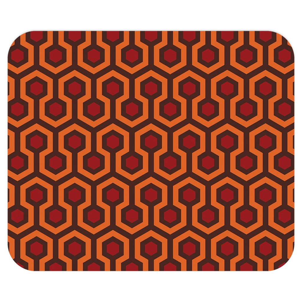 Overlook Mousepad, Classic Retro Horror Hotel Carpet Geometric Pattern-